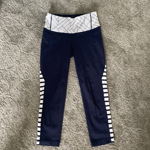 women’s athleta xxs blue and white leggings - Picture 1 of 4